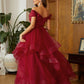 Tulle Ruffles Off-the-Shoulder Prom Dresses VMP141