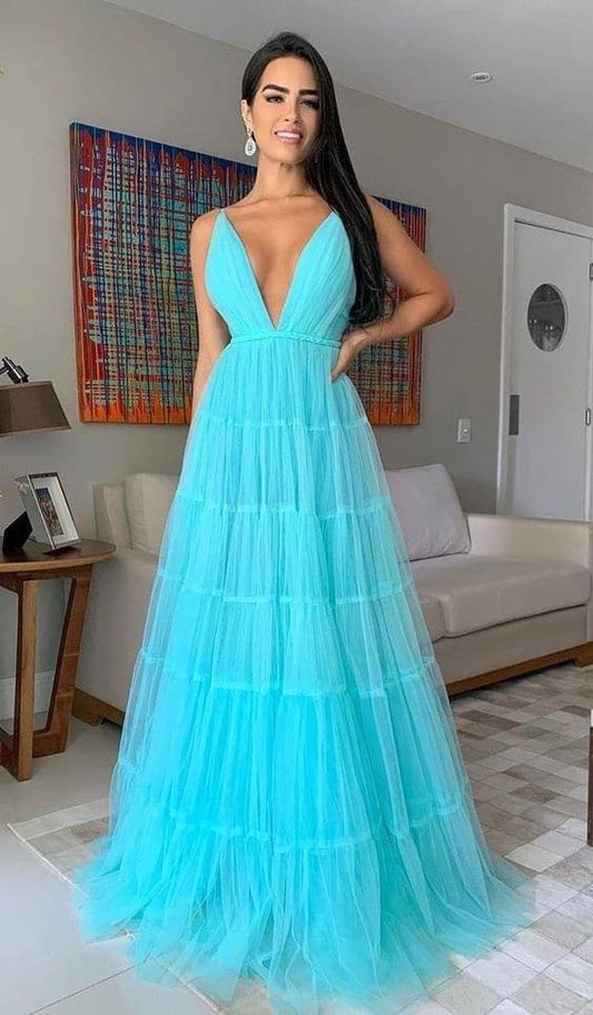 Tulle Tiered Evening Dresses VMP36