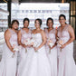 White Mermaid Bridesmaid Dress VMB60