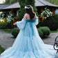 blue maternity dress for photoshoot