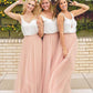 Two Piece Blush Pink Bridesmaid Dress VMB58