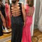 Lace-Up Back Sequins Prom Dress With Slit VMP147