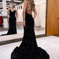 Velvet Sequins Ruched Prom Dresses VMP139