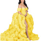 Puffy Ruffles Tulle Robe Maternity Dress