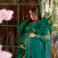 Robe de maternité en tulle vert émeraude pour séance photo VMR26