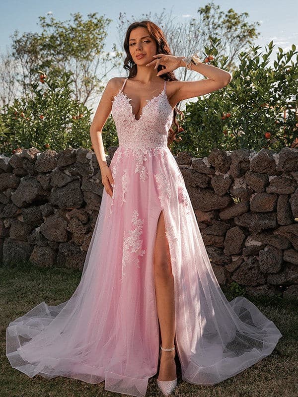 Tulle Applique Spring Prom Dress VM19