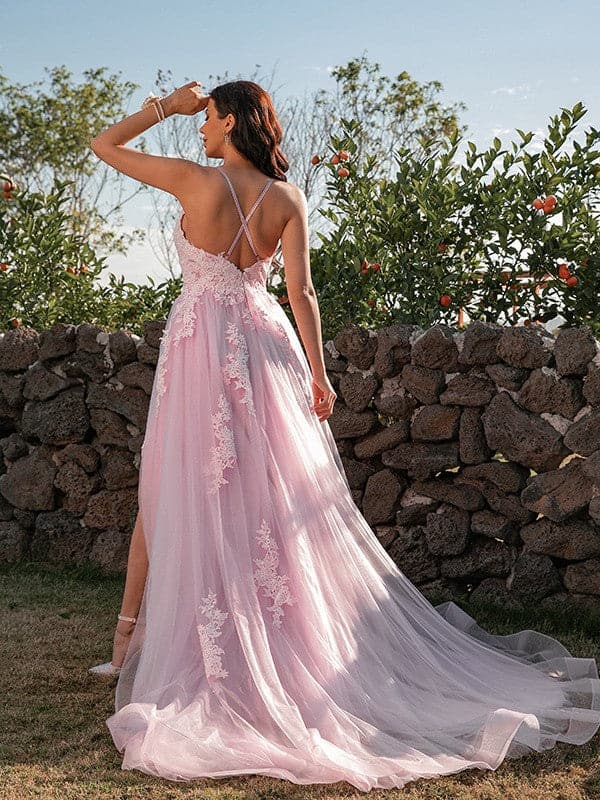 Tulle Applique Spring Prom Dress VM19