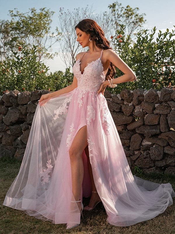 Tulle Applique Spring Prom Dress VM19
