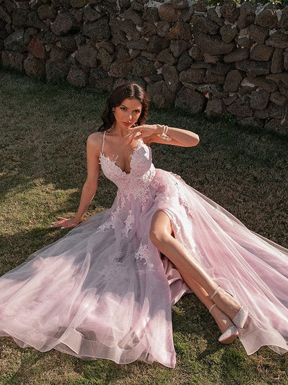 Tulle Applique Spring Prom Dress VM19