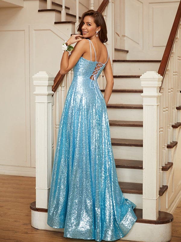 Sequin Prom Dress Long Sparkly Evening Gown VMP27