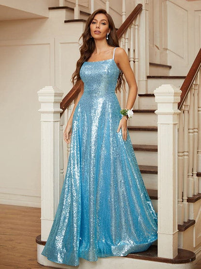 Sequin Prom Dress Long Sparkly Evening Gown VMP27
