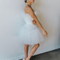 Strapless Prom Dress Pearled Mini Dress VMH5