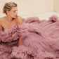 Puffy Ruffles Maternity Tulle Robe