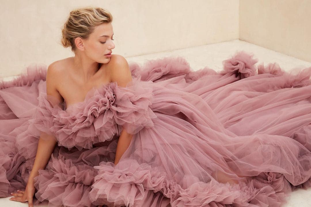 Puffy Ruffles Maternity Tulle Robe